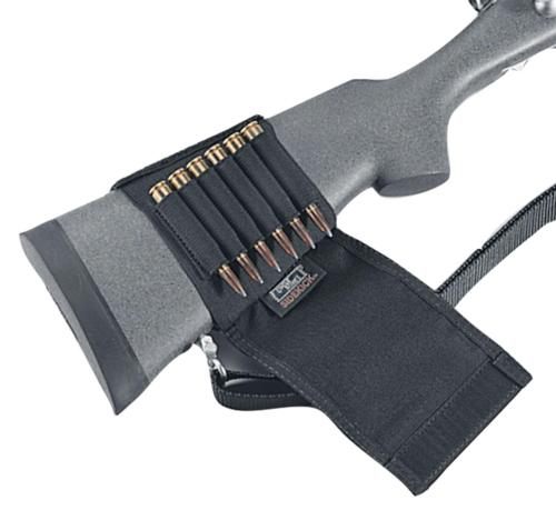 Uncle Mike's Buttstock Shell Holder with Flap Kodra Black Rifle w/Flap, Car