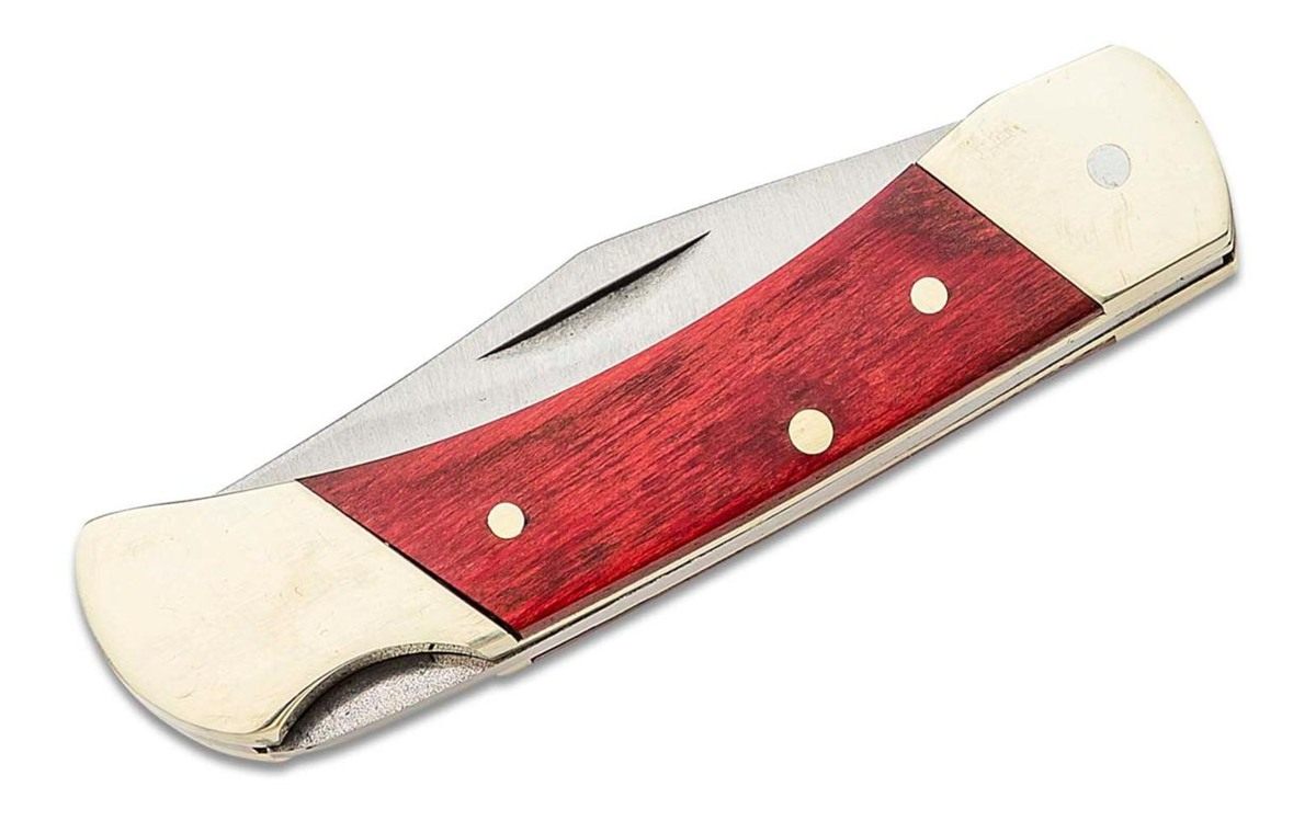 Schrade Uncle Henry Brown Bear Folding Knife 2-1/4in Clip Point Blade Wood