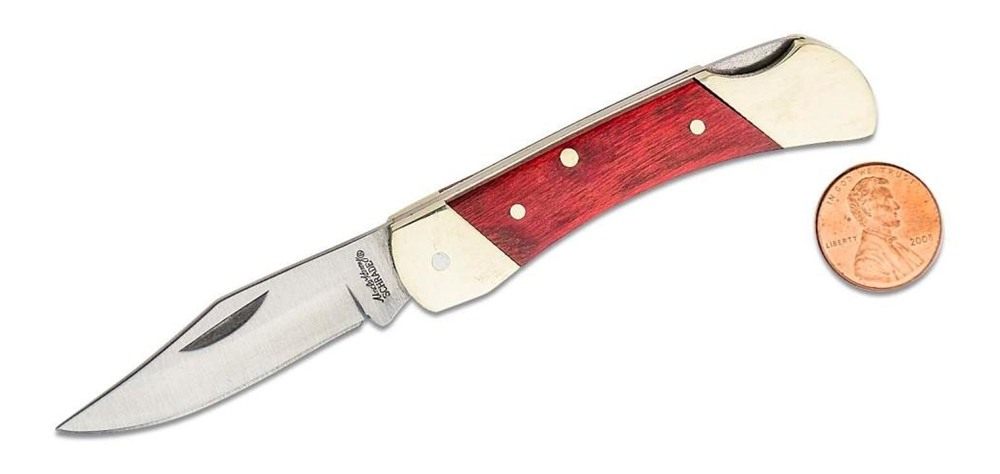 Schrade Uncle Henry Brown Bear Folding Knife 2-1/4in Clip Point Blade Wood view 4