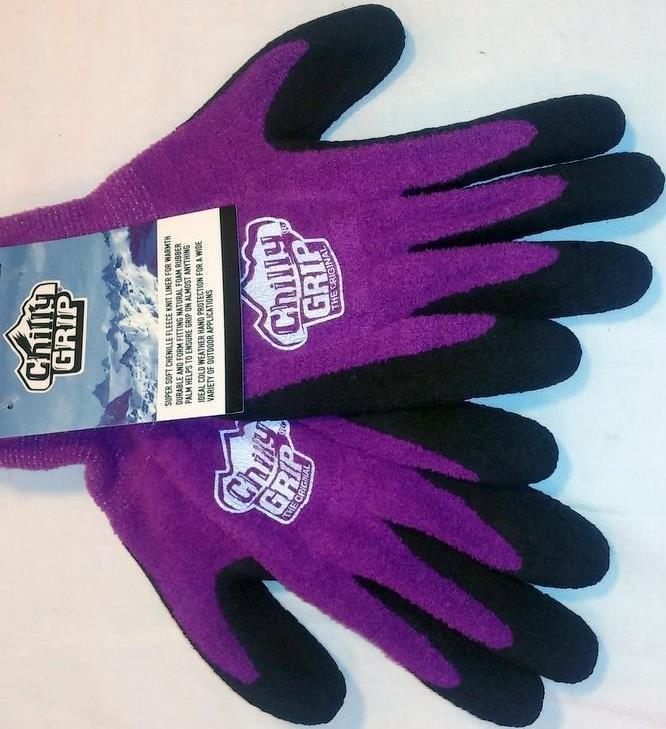 Red Steer Glove Women's Chilly Grip Large Purple Chenille Knit Liner