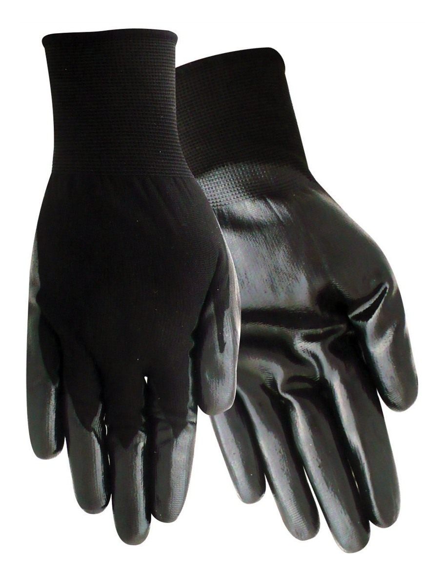 Red Steer Glove A369BM Mens Nitrile Palm Black, Medium