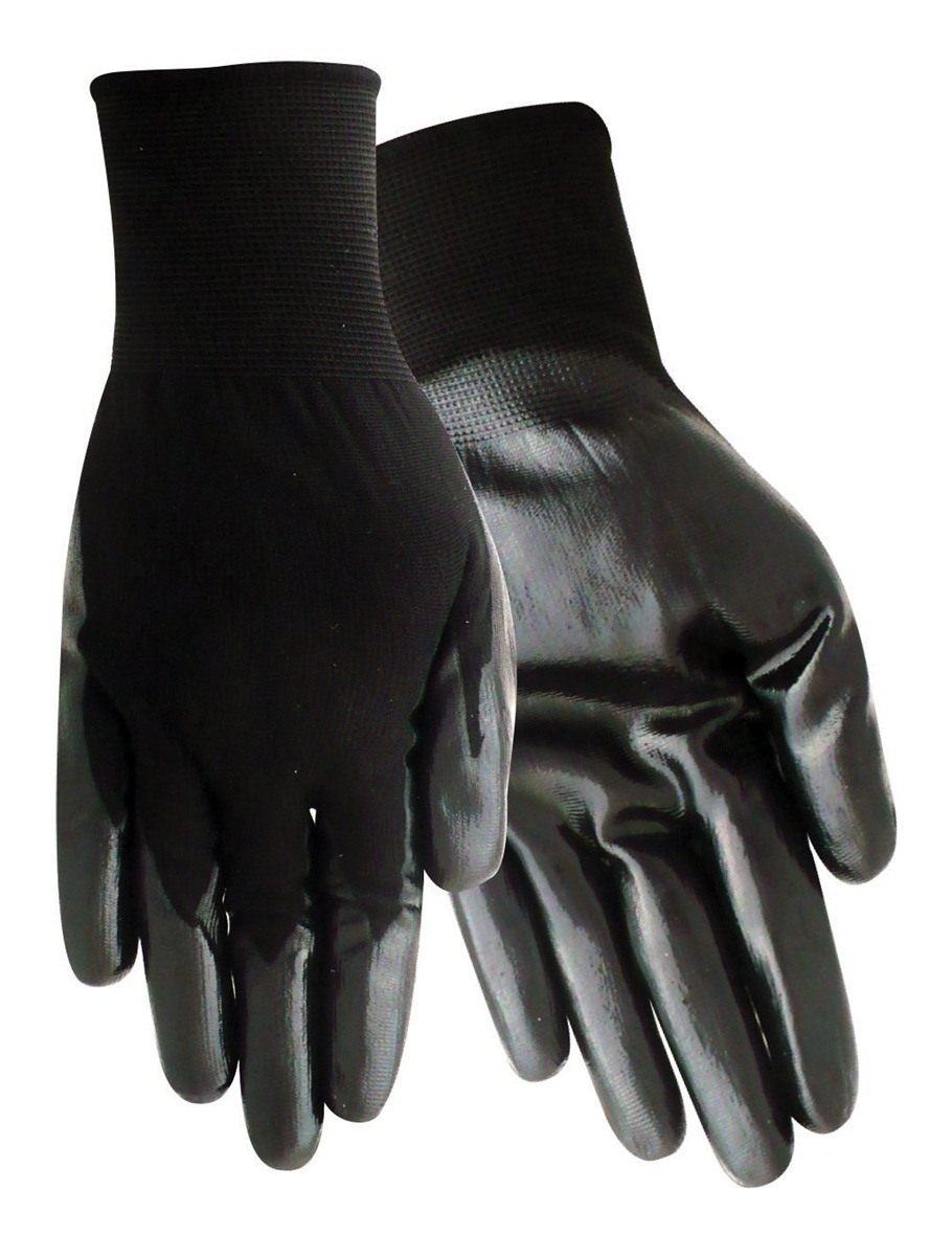 Red Steer Glove A369BL Mens Nitrile Palm Black, Large