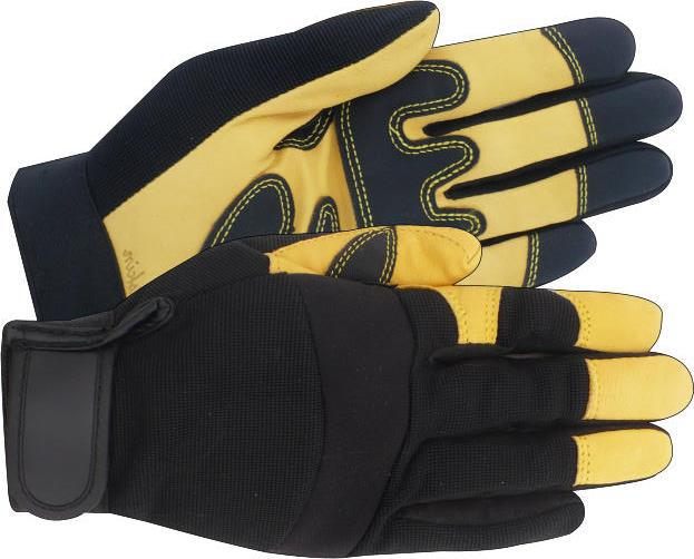 Red Steer Glove 174M Hybrid Driver Grain Goatskin PVC Palm Golden, Medium view 2