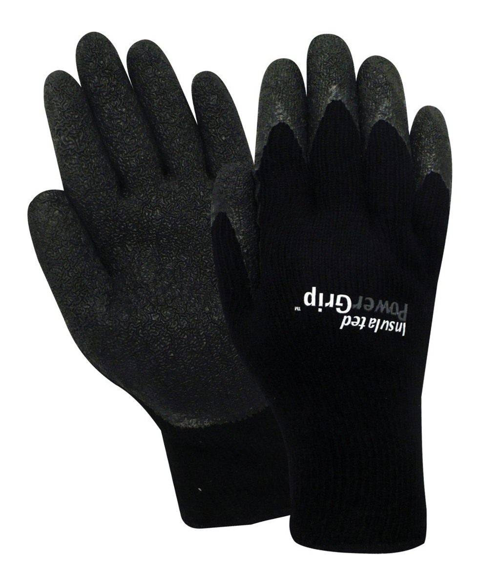 Red Steer Glove A301B-L Mens Power Grip Latex Palm Black, Large