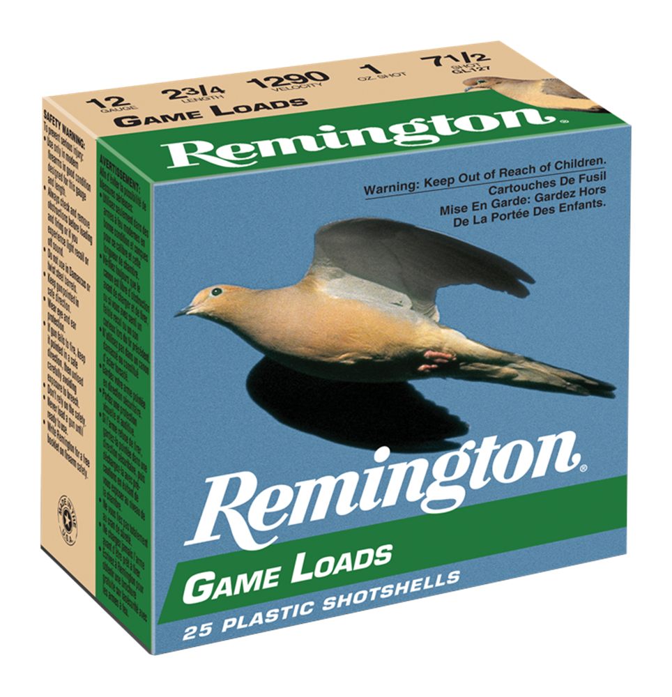 Remington Ammunition 20030 Game Load 12 Gauge 2.75in 1oz 7.5 Shot 25 Per Bo