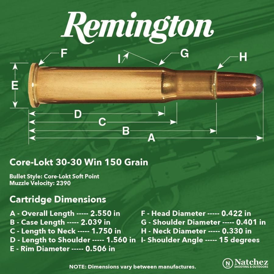 Remington Ammunition 27818 Core-Lokt 30 Win 150gr Soft Point 20 Per Box/10 view 2