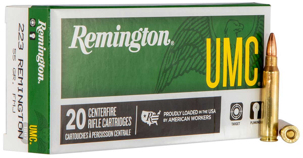 Remington Ammunition 23711 UMC 223 55gr Full Metal Jacket 20 Per Box/10 Cas
