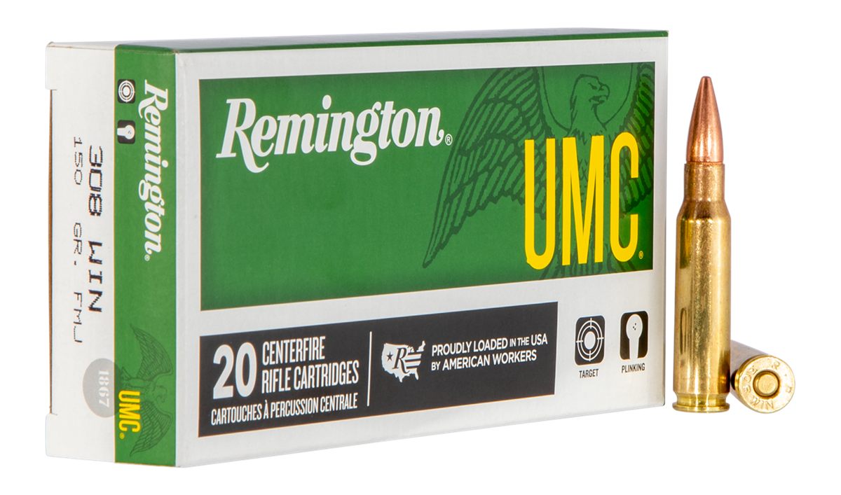 Remington Ammunition 23715 UMC 308 Win 150gr Full Metal Jacket 20 Per Box/1