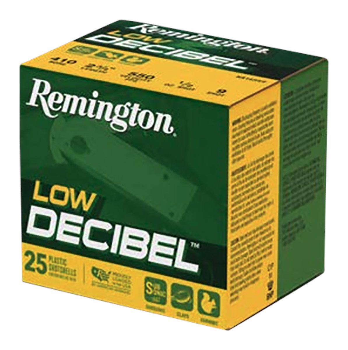 Remington Ammunition R20740 Low Decibel 410 Gauge 2.50in 9 Shot 25 Per Box/