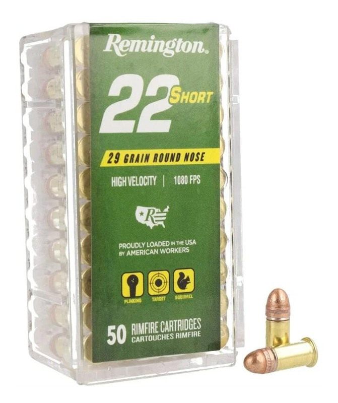 Remington Arms 22 Short Rimfire Ammunition 29gr Cprn 1080 fps 50/ct