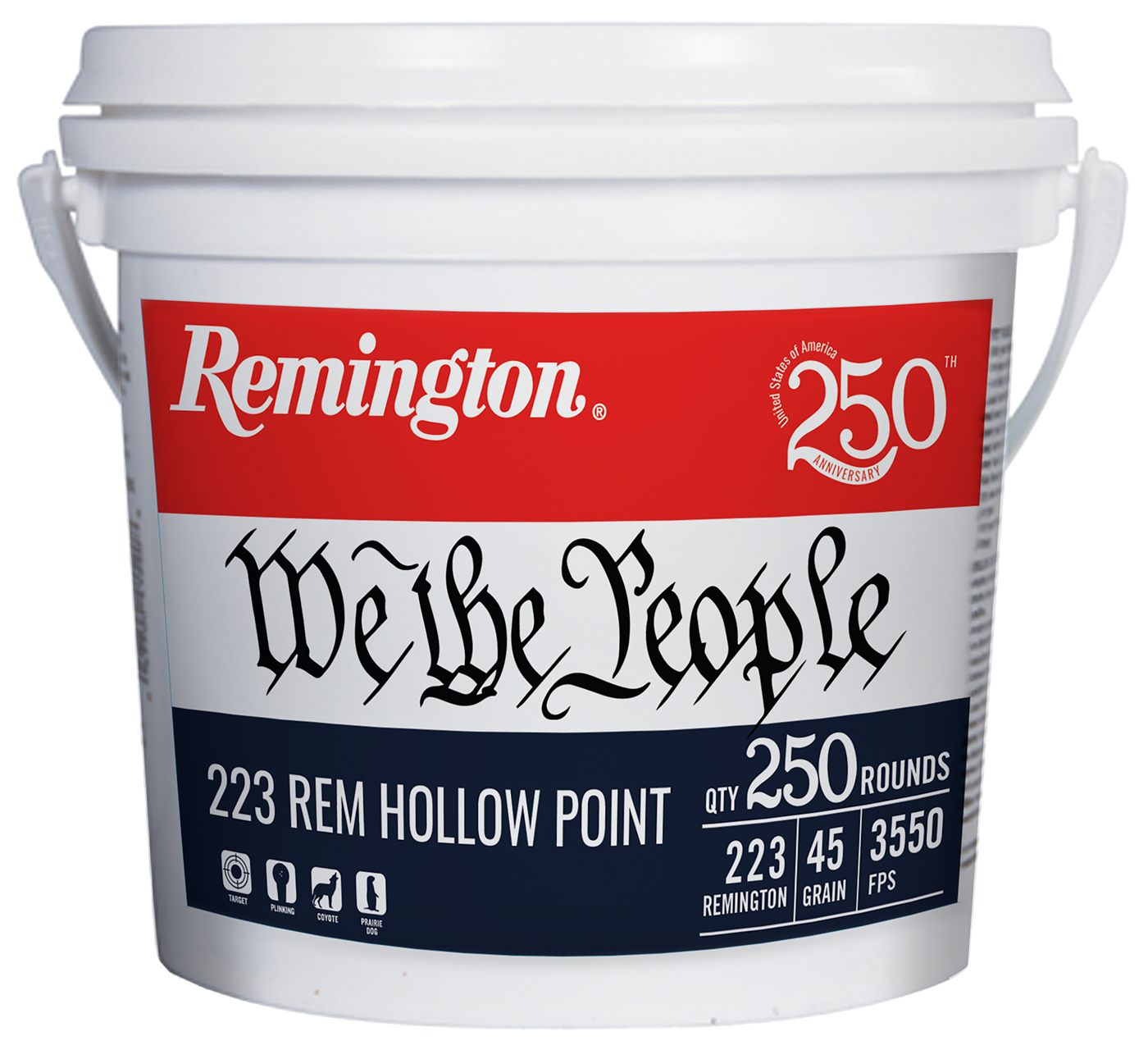 Remington Ammunition 21388 223 55gr Full Metal Jacket 250 Per Box/4 Case