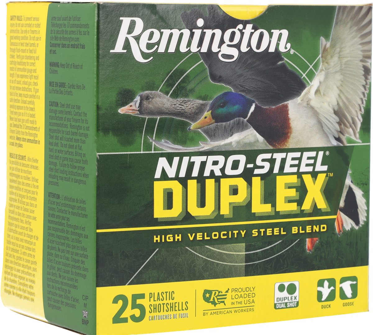 Remington Nitro-Steel Duplex Shotshells 12ga 3in 1/4oz 1450 fps BB(x4) 25/c