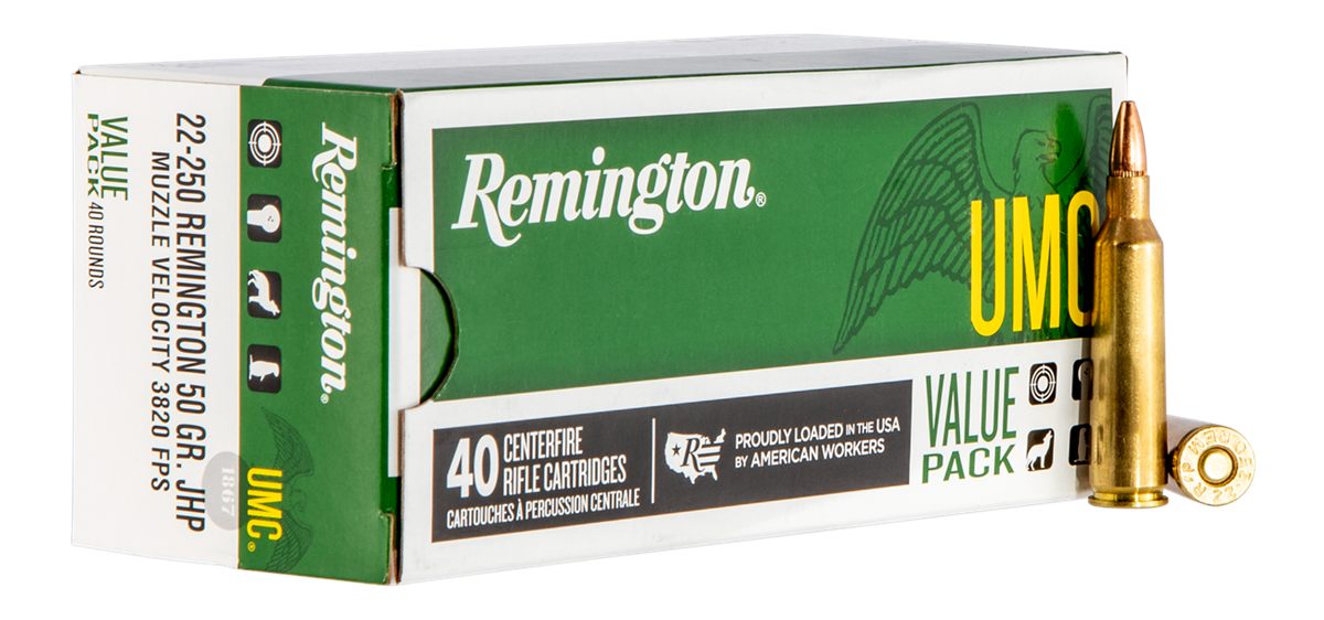 Remington Arms Ammunition 23783 UMC Value Pack 22-250 50gr Jacketed Hollow
