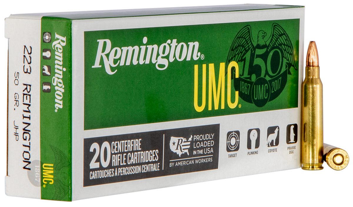 Remington Ammunition 23812 UMC 223 50gr Jacketed Hollow Point 20 Per Box/10