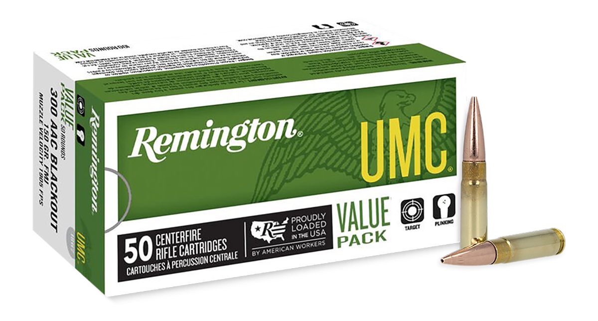Remington Ammunition 26855 UMC 300 Blackout 150gr Full Metal Jacket 50 Per