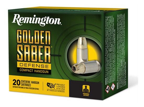 Remington Ammunition 27603 Golden Saber Defense 9mmLuger+P 124gr Brass Jack view 2