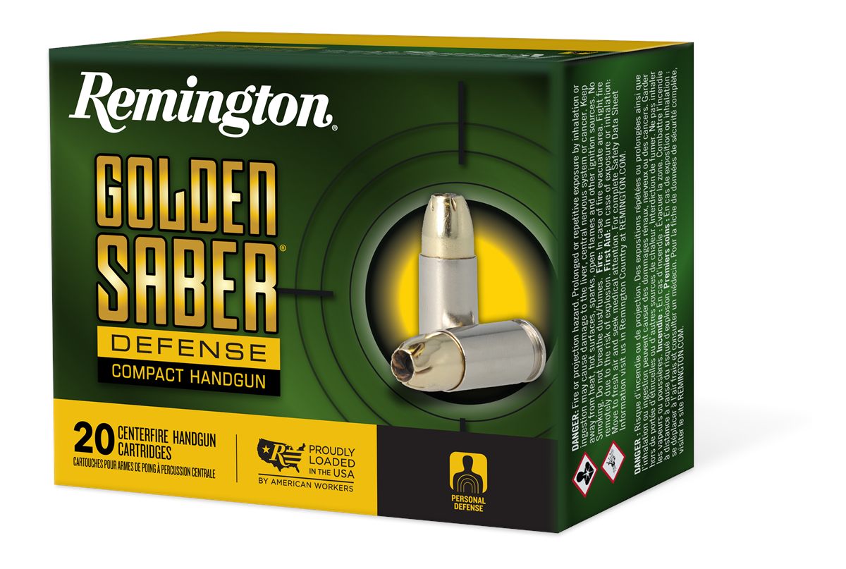 Remington Ammunition 27618 Golden Saber Defense 40S&W 180gr Brass Jacketed Hollow Point 20 Per Box/25 Case