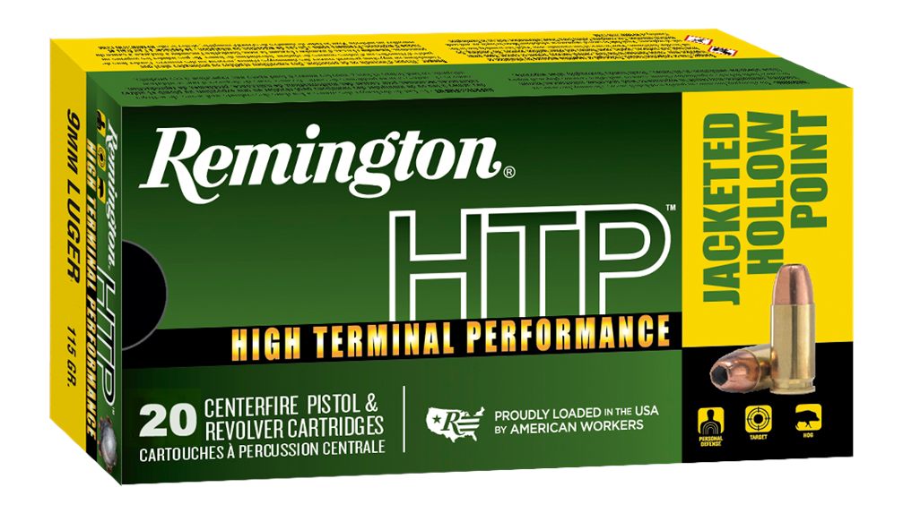 Remington Ammunition 28288 HTP 9mmLuger 115gr Jacketed Hollow Point 20 Per