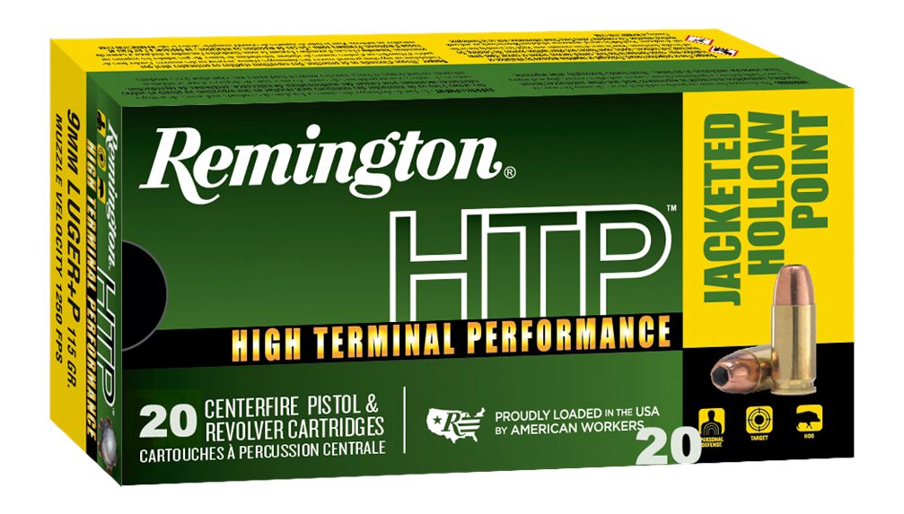 Remington Arms Ammunition 28293 HTP 9mmLuger+P 115gr Jacketed Hollow Point