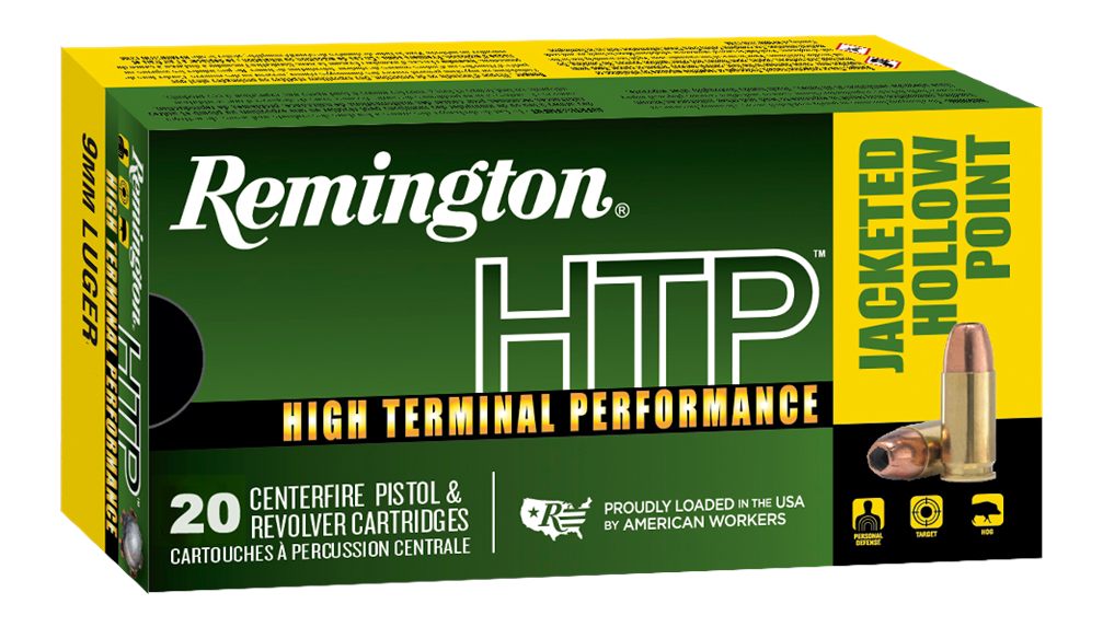 Remington Ammunition 28295 HTP 9mmLuger 147gr Jacketed Hollow Point 20 Per