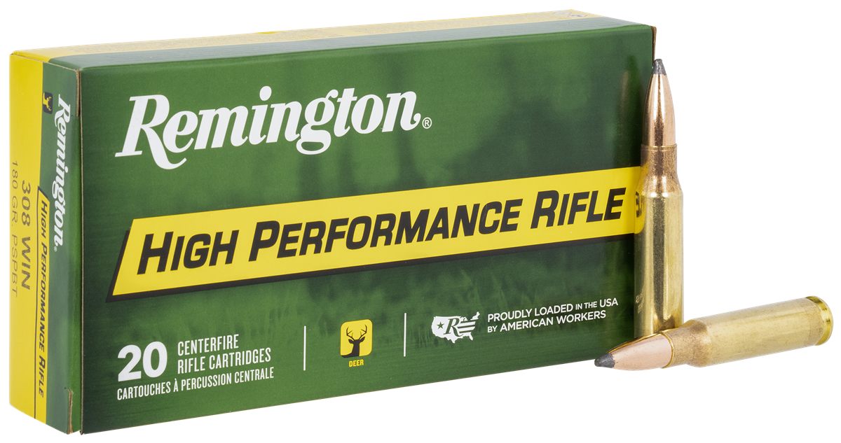 Remington Ammunition R21473 High Performance Rifle 308 Win 180gr Pointed So