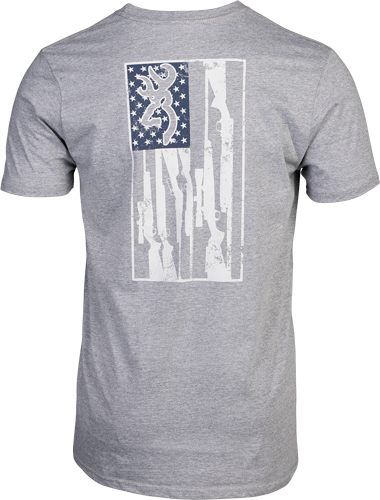 Browning SS T-Shirt Legacy Flag Hthr Gray Xlarge view 2