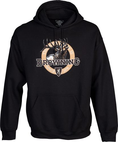 BROWNING HOODIE VINTAGE EMBLEM ELK BLACK XLARGE view 2