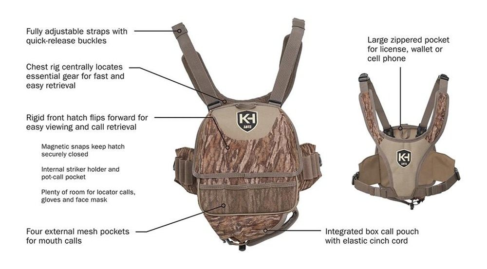 Moultrie Feeders Knight Hale Run N' Gun 100 Turkey Chest Rig Vest Mossy Oak view 7