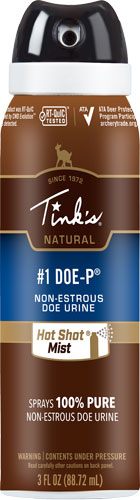 Tinks Deer Lure 1 DOE-P NON Estrus HOT Shot Mist 3OZ. Aero