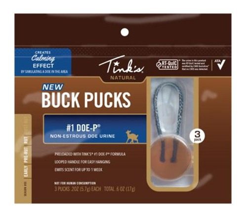 Tink's 1 Doe-P Buck Pucks Scent Hangers - 3/ct