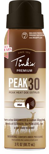 Tinks W5343 Peak30 Hot Shot Deer Doe In Estrus Scent 3 oz Mist view 2