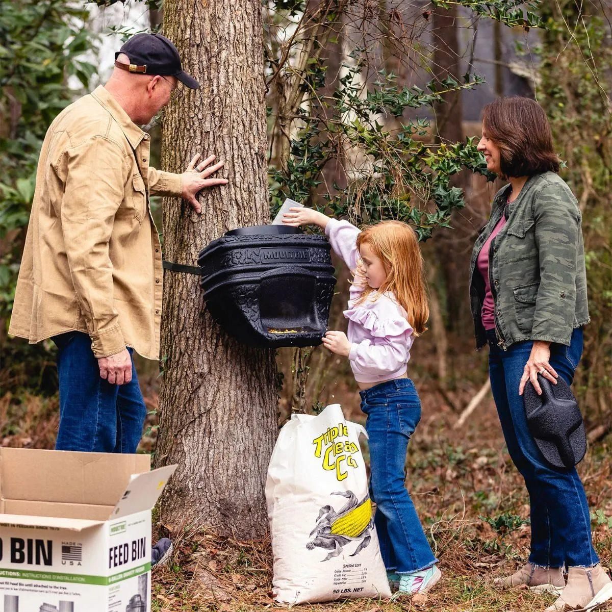 Moultrie Feed Bin - Gravity-Fed 6-Gallon - Easy Tree/Post Mount 40 lb Capac