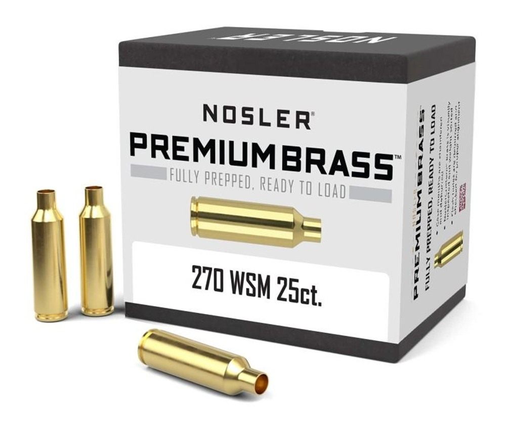 Nosler Bullets Unprimed Brass Rifle Cartridge Cases .270 WSM 25/ct