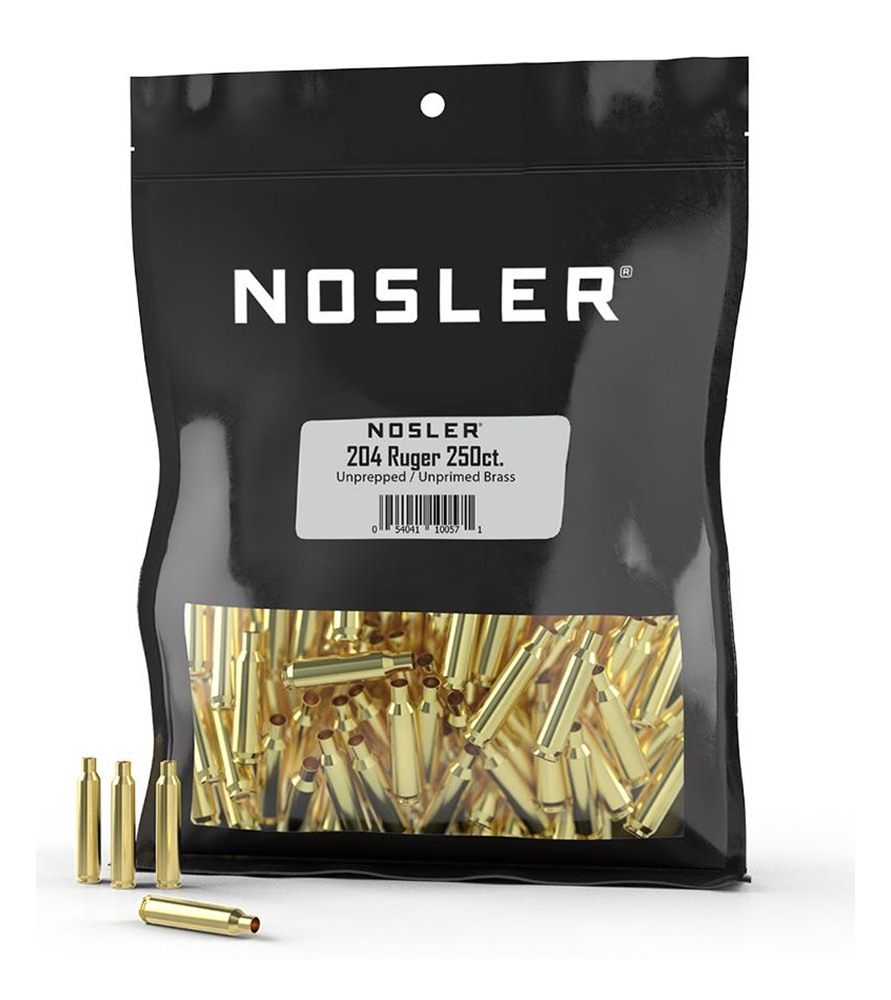 Nosler Bullets Unprimed Unprepped Brass Rifle Cartridge Cases .204 Ruger 25