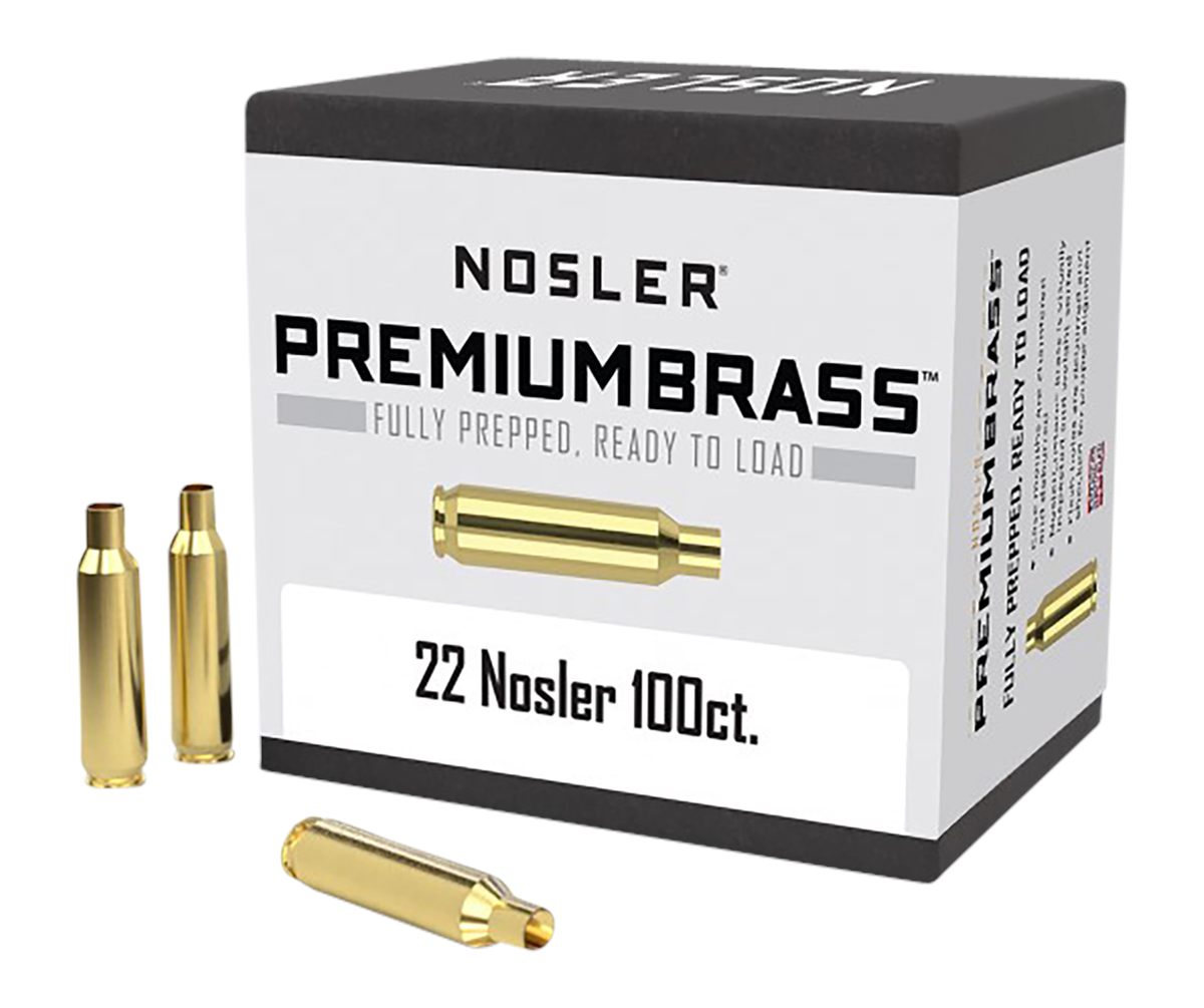 NOSLER 10067 Premium Brass Unprimed Cases 22 Rifle 100/Box