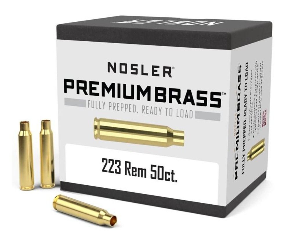 Nosler Bullets Unprimed Brass Rifle Cartridge Cases .223 Rem 50/ct
