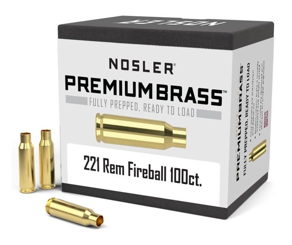 Nosler Bullets Unprimed Brass Rifle Cartridge Cases .221 Fireball 100/ct