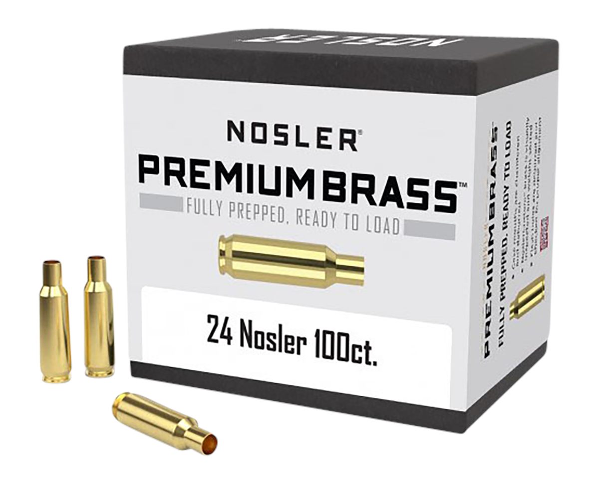 Nosler Bullets 10085 Premium Brass Unprimed Cases 24 Rifle 100/Box