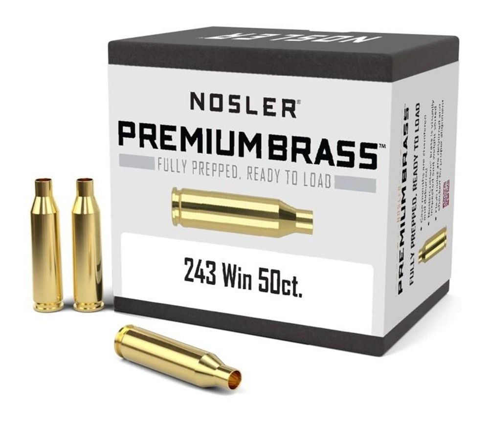 Nosler Bullets Unprimed Brass Rifle Cartridge Cases .243 Win 50/ct