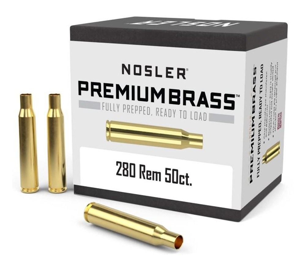 Nosler Bullets Unprimed Brass Rifle Cartridge Cases .280 Rem 50/ct