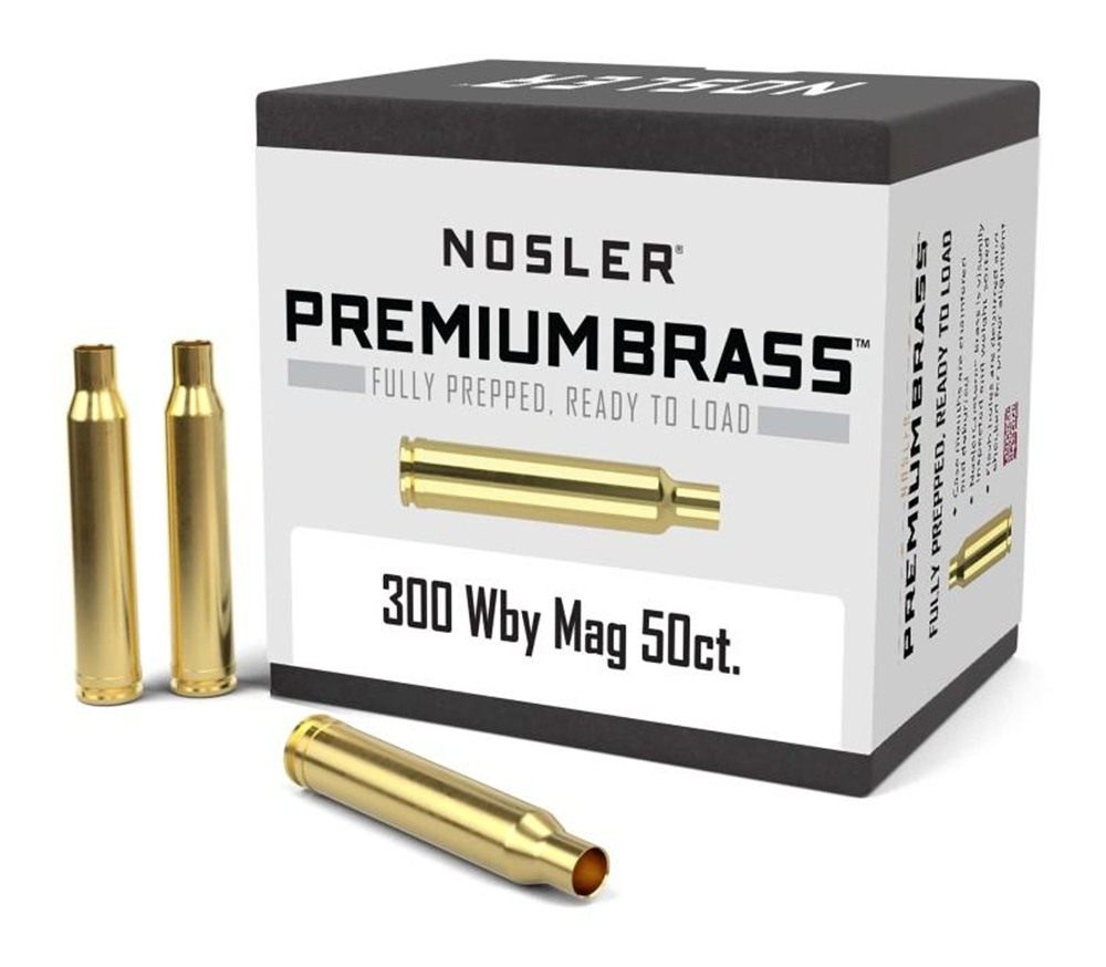 Nosler Unprimed Brass Rifle Cartridge Cases .300 Wby Mag 50/ct