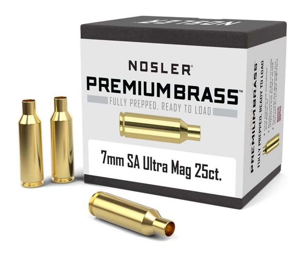 Nosler Bullets Unprimed Brass Rifle Cartridge Cases 7mm Saum 25/ct