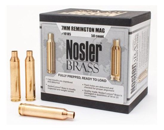 NOSLER 10185 Premium Brass Unprimed Cases 7mmRemMag Rifle 50/Box view 3