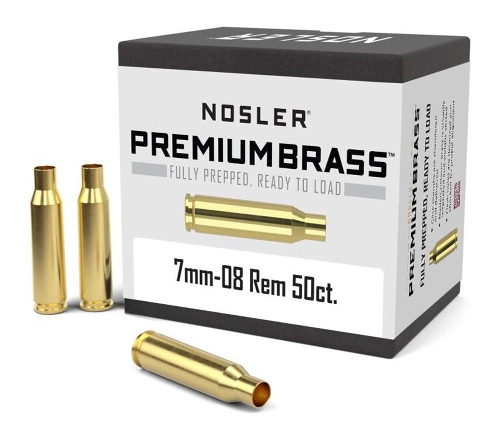 Nosler Bullets Unprimed Brass Rifle Cartridge Cases 7mm-08 50/ct
