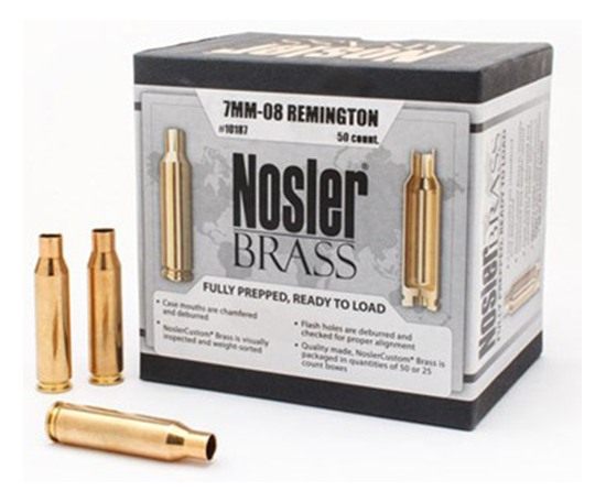 Nosler Bullets Unprimed Brass Rifle Cartridge Cases 7mm-08 50/ct view 3