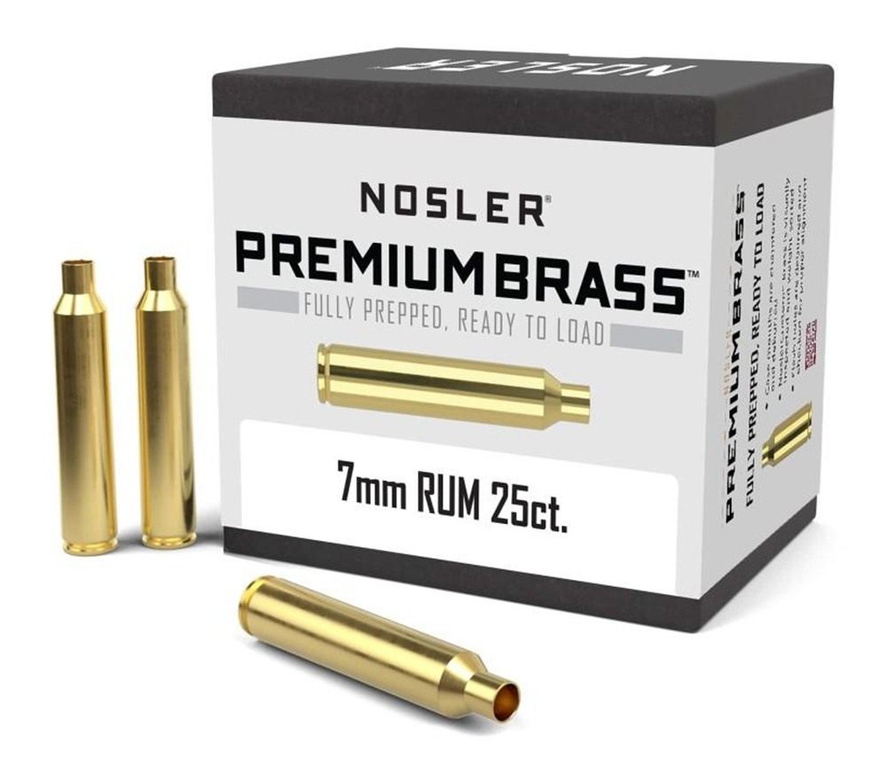 Nosler Bullets Unprimed Brass Rifle Cartridge Cases 7mm RUM 25/ct