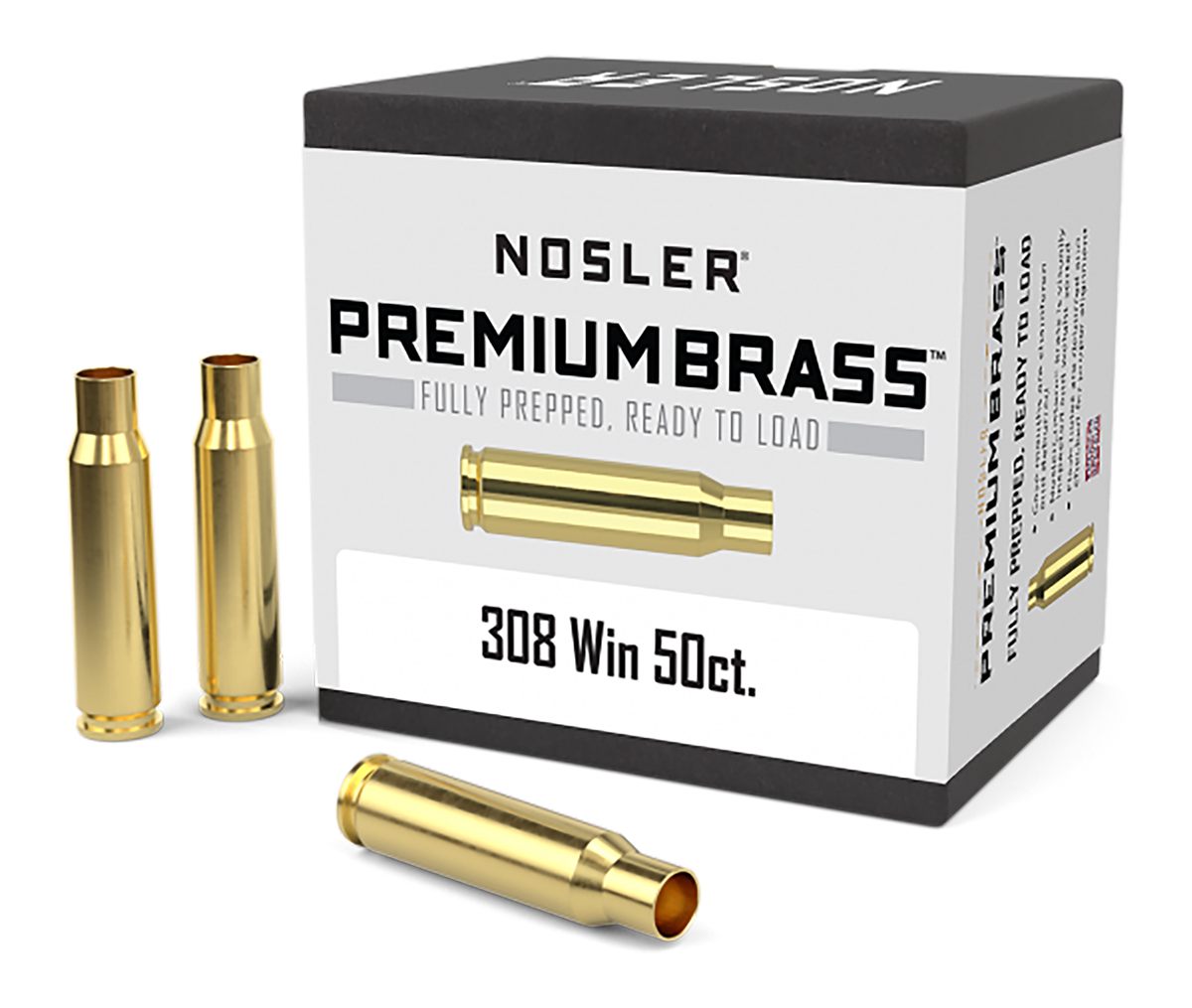NOSLER 10225 Premium Brass Unprimed Cases 308 Win Rifle 50/Box