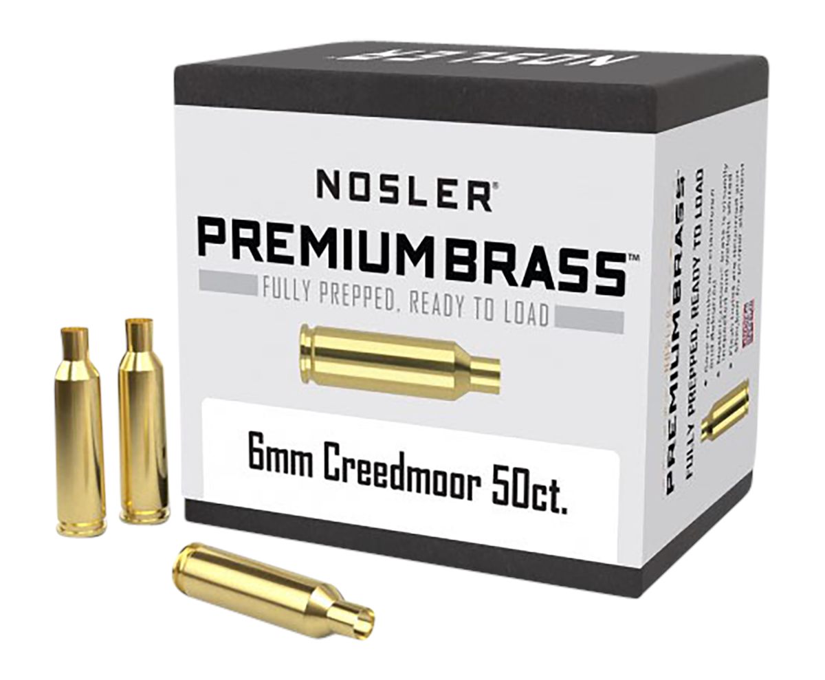 NOSLER 10229 Premium Brass Unprimed Cases 6mmCreedmoor Rifle 50/Box