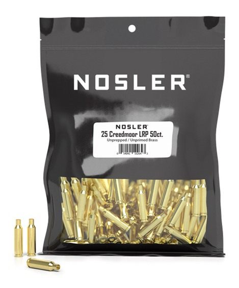 NOSLER Unprimed Bulk Bag Brass 25 Creedmoor LPP (50 ct)