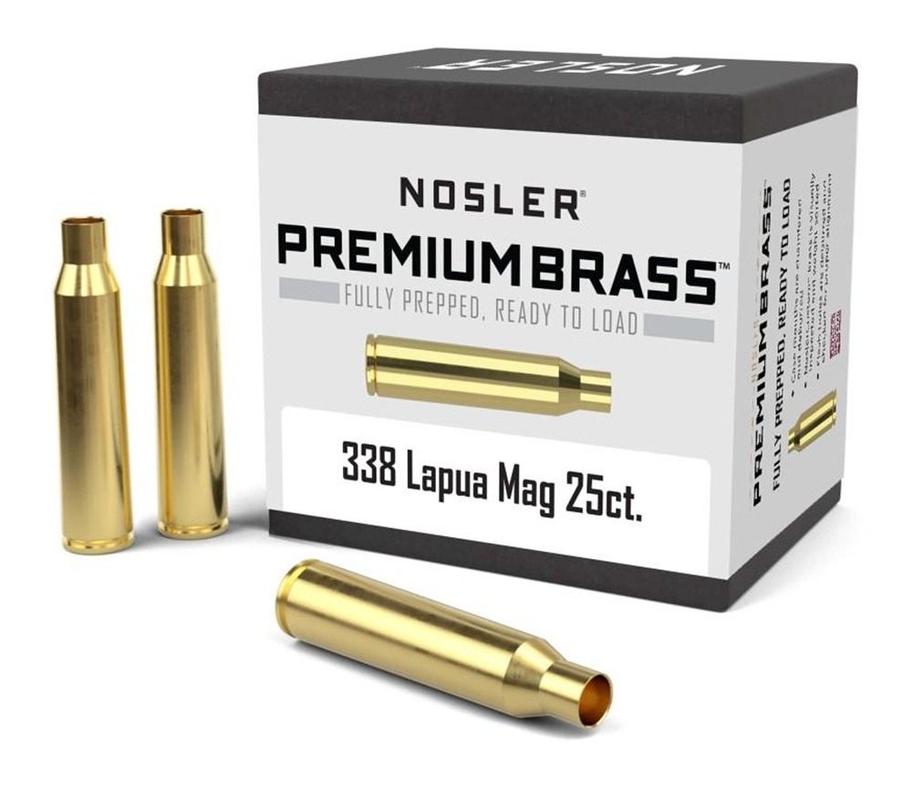 Nosler Bullets Unprimed Brass Rifle Cartridge Cases .338 Lapua 25/ct